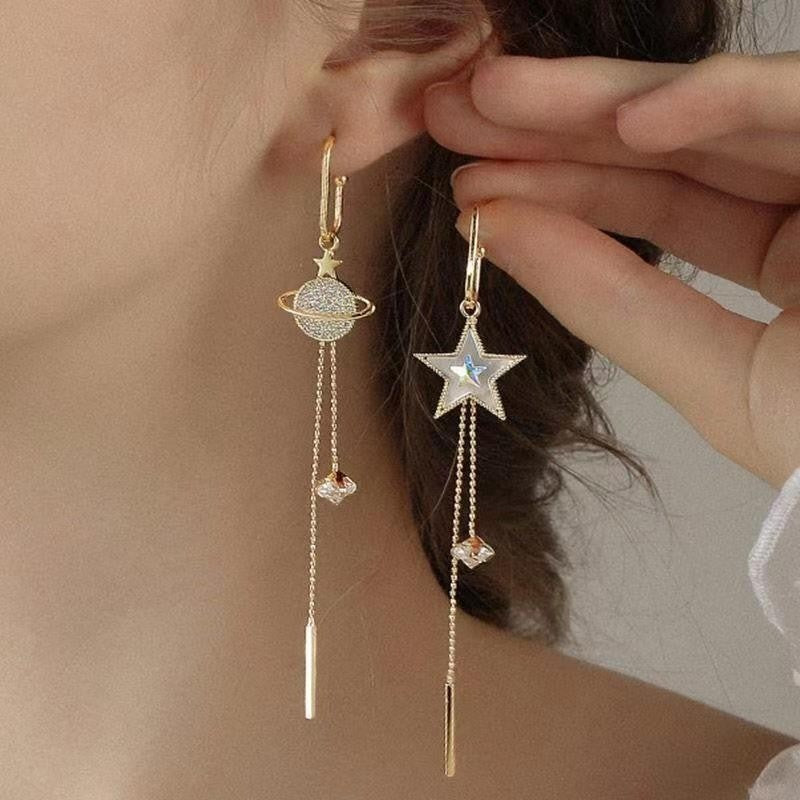 Elegant Planet Star Dangling Earrings