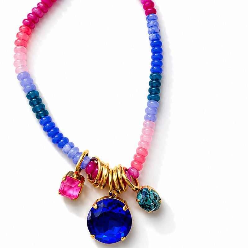 Dopamine Multi-Color Beaded Crystal Necklace