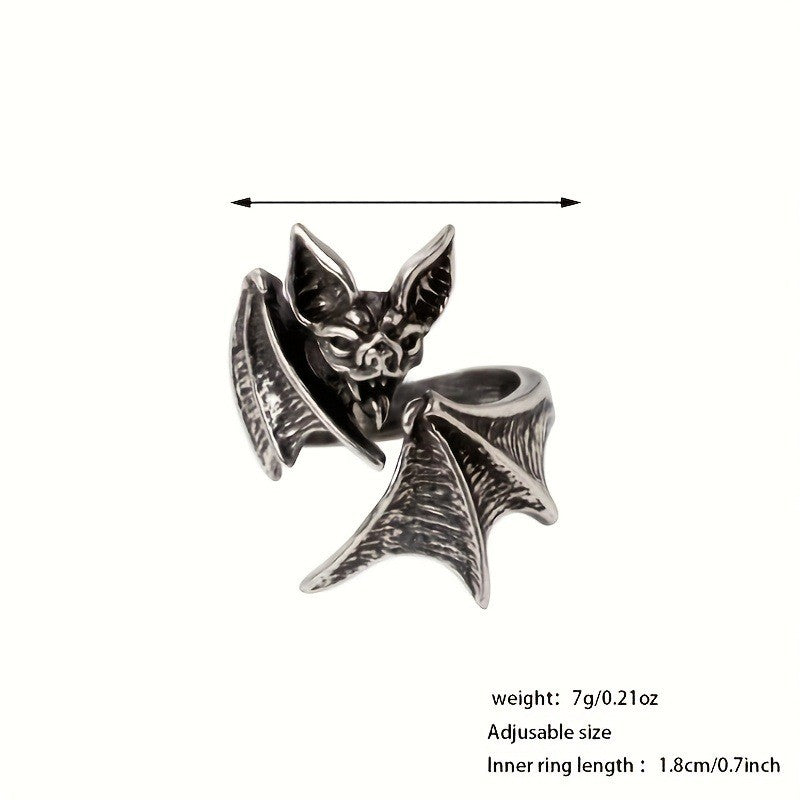 Vintage Gothic Bat Wrap Ring