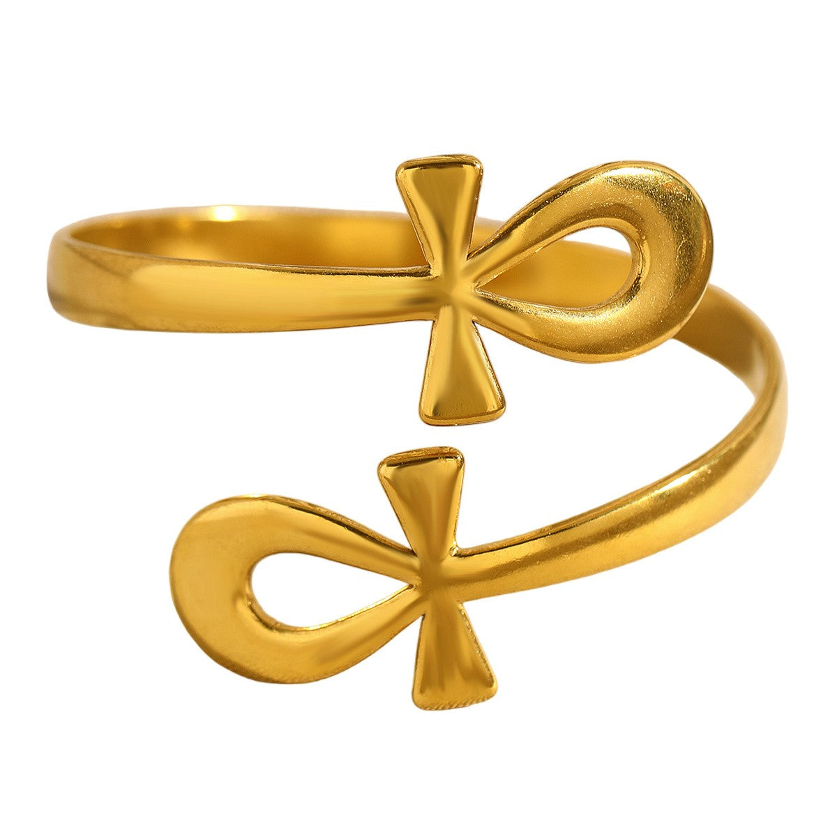 Classy Ankh Symbol Open Cuff Bracelet