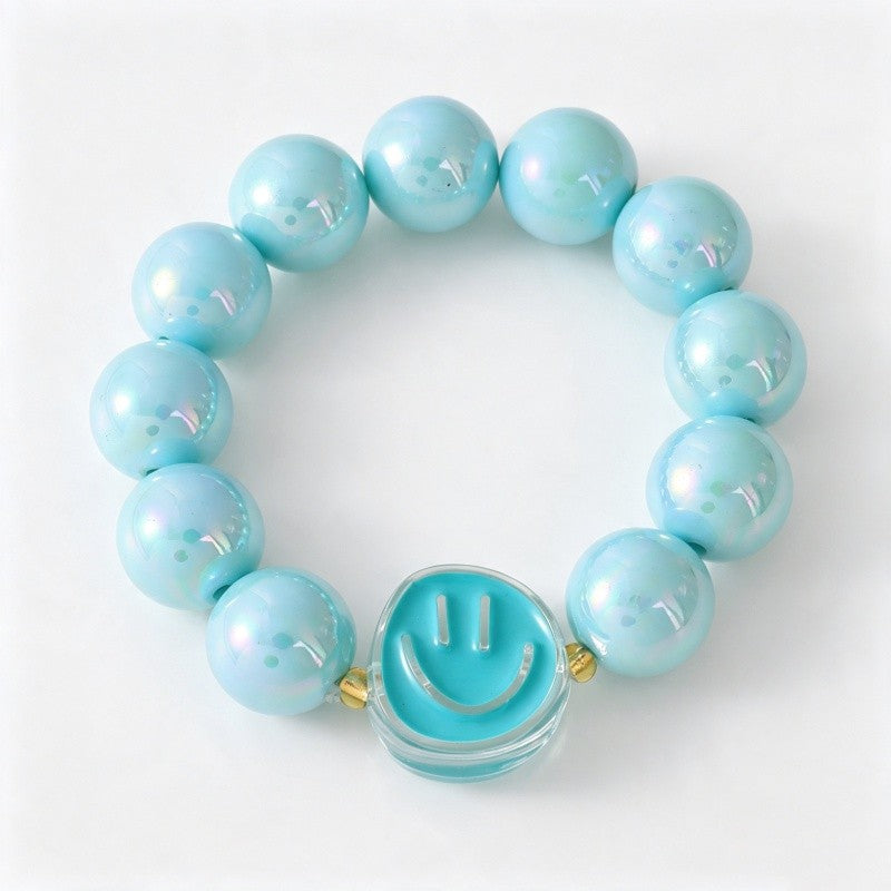 Boho Multicolor Smiley Face Resin Bracelet