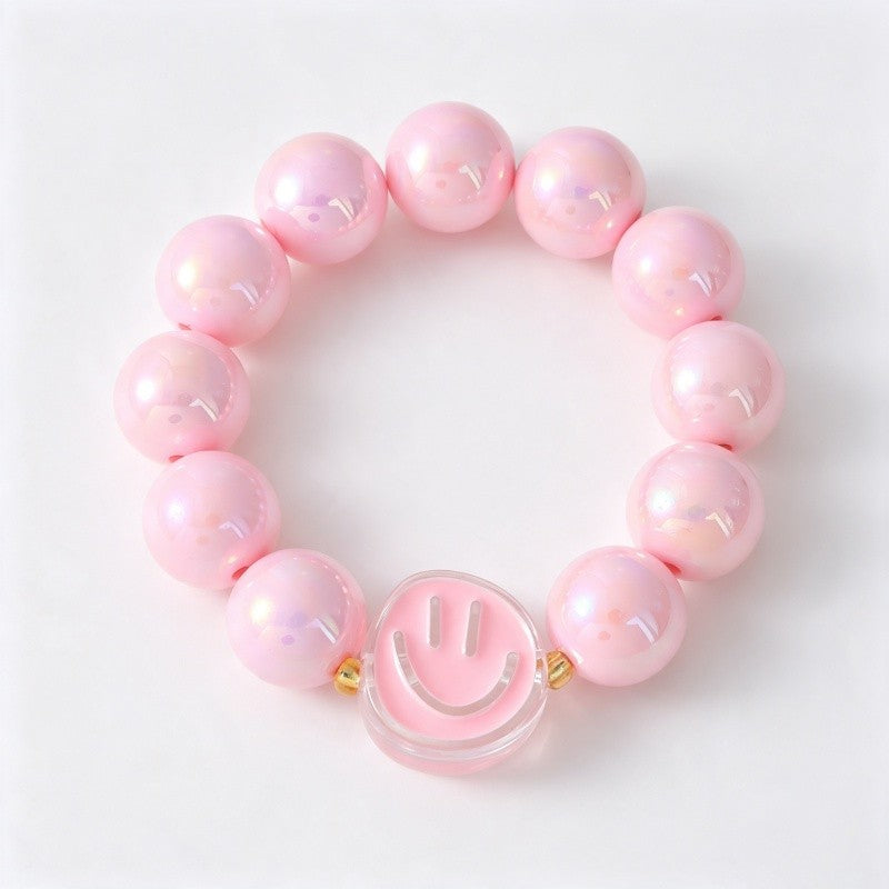 Boho Multicolor Smiley Face Resin Bracelet
