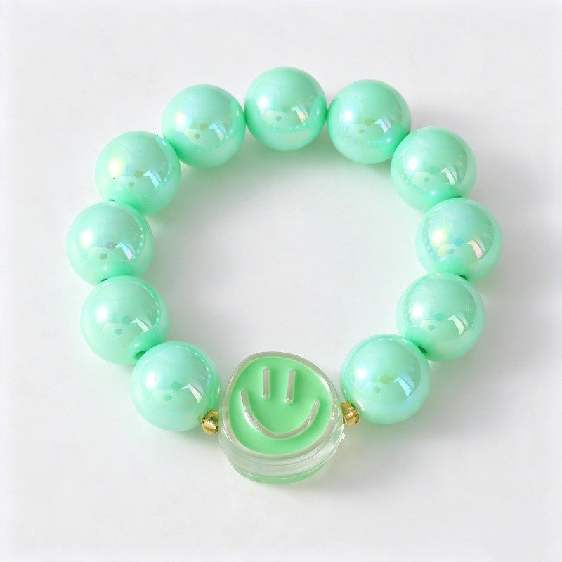 Boho Multicolor Smiley Face Resin Bracelet