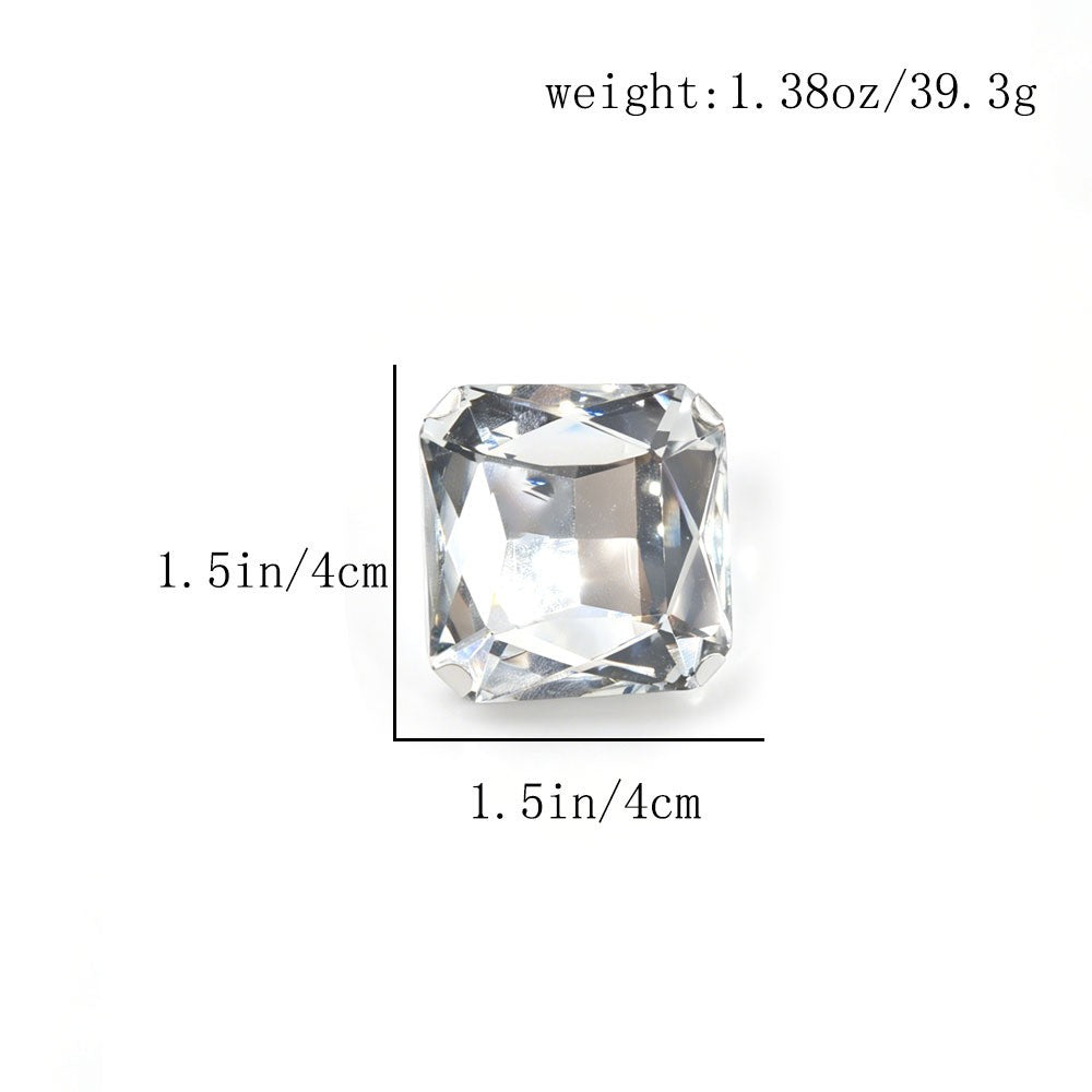 Statement Iridescent Square Open Ring