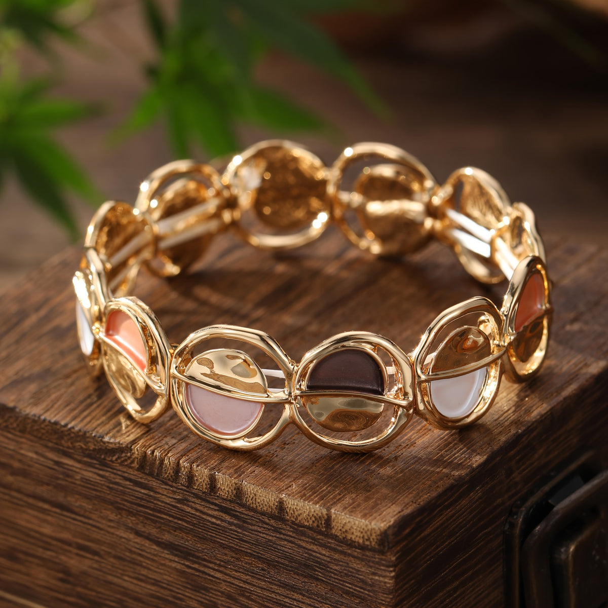 Boho Vintage Enamel Stretch Bracelet