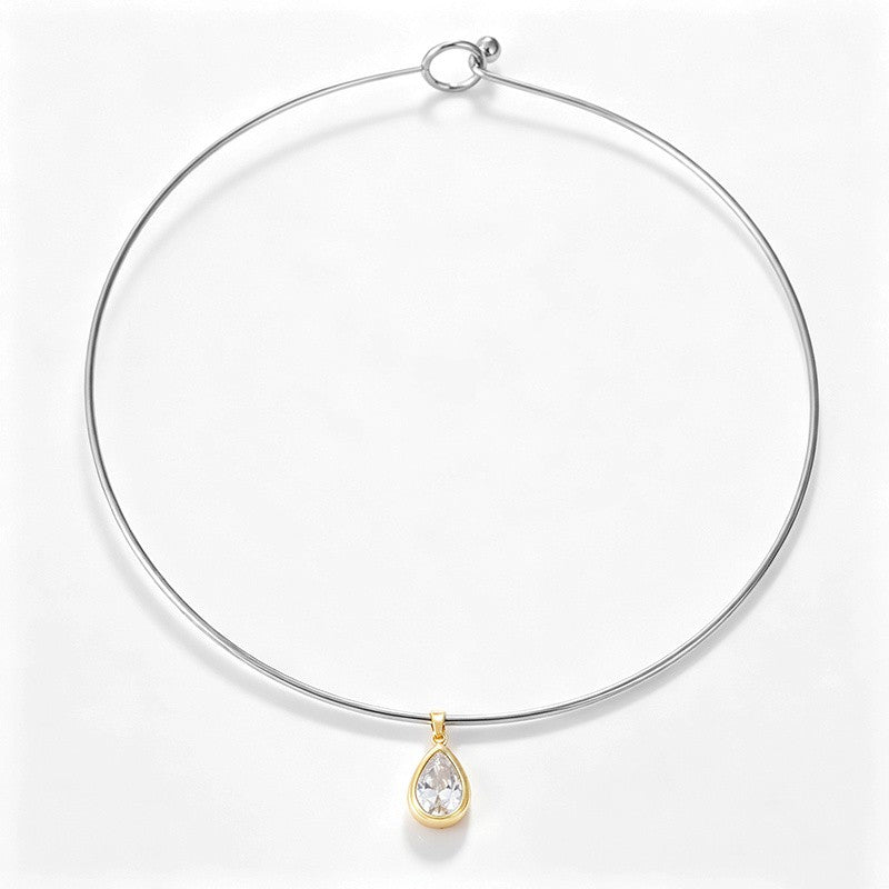 18k Elegant Multi-Shape Zircon Choker Necklace