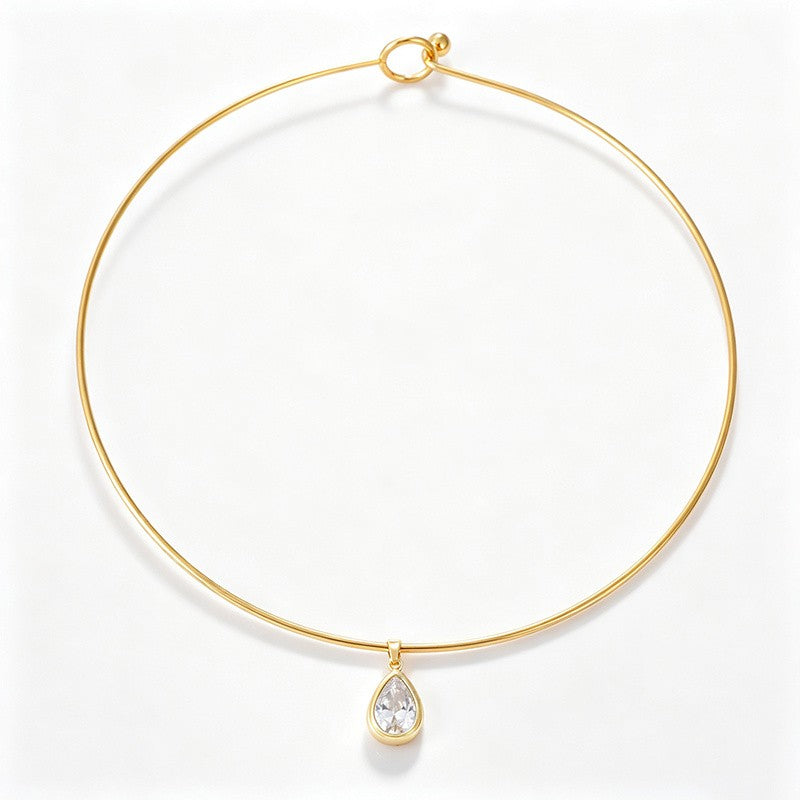 18k Elegant Multi-Shape Zircon Choker Necklace