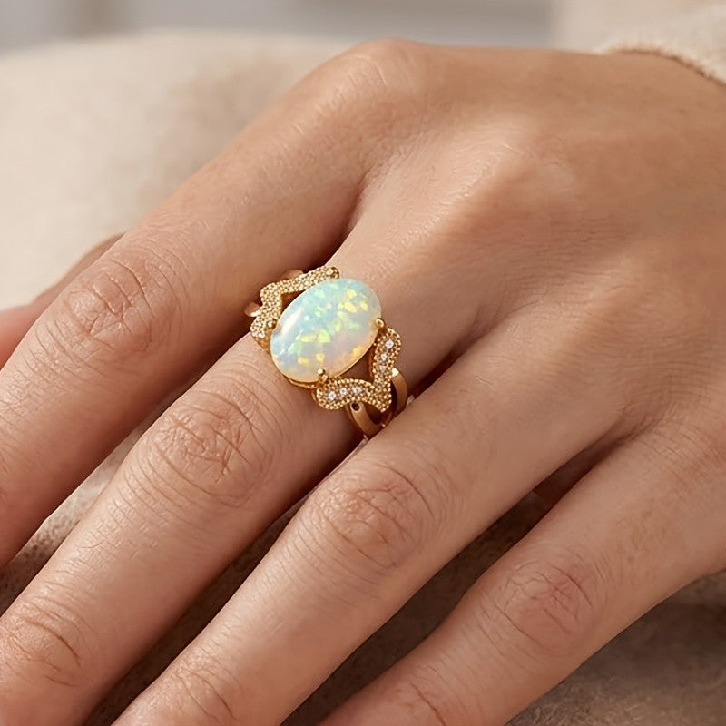 Classy Oval Opal Ring