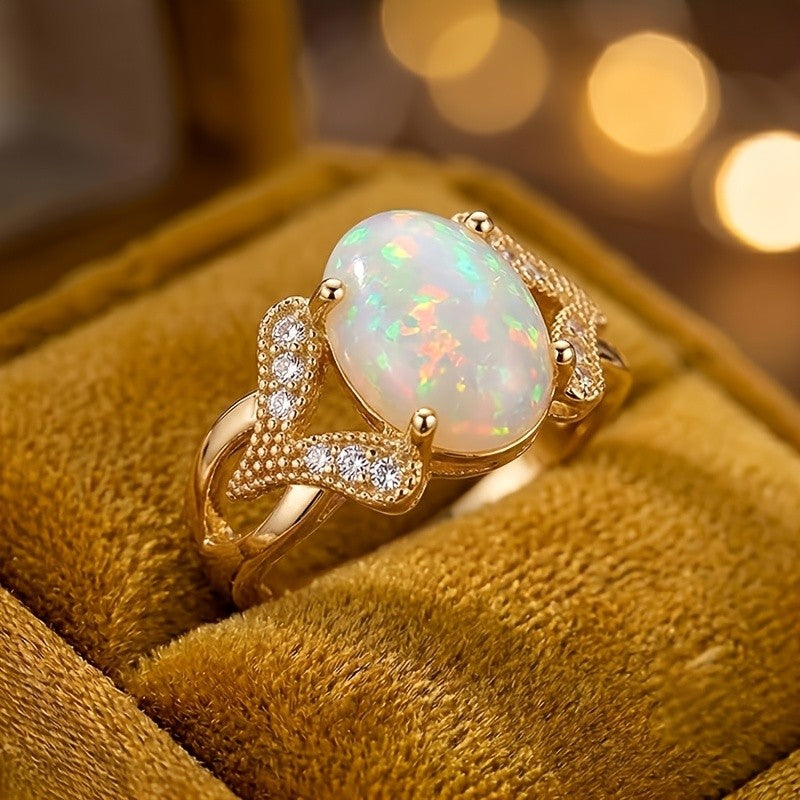 Classy Oval Opal Ring
