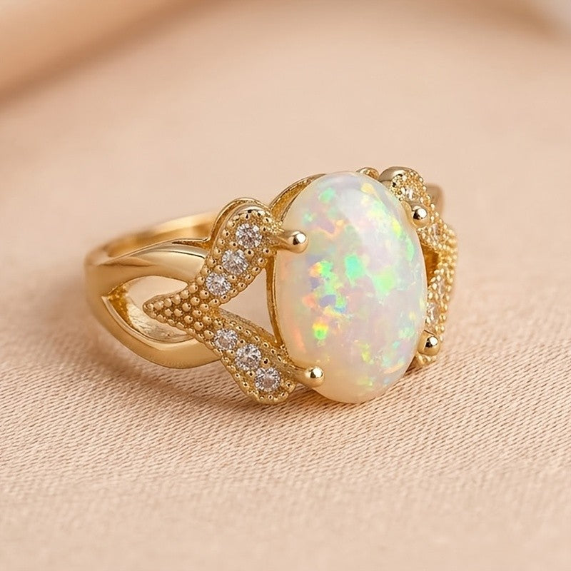 Classy Oval Opal Ring