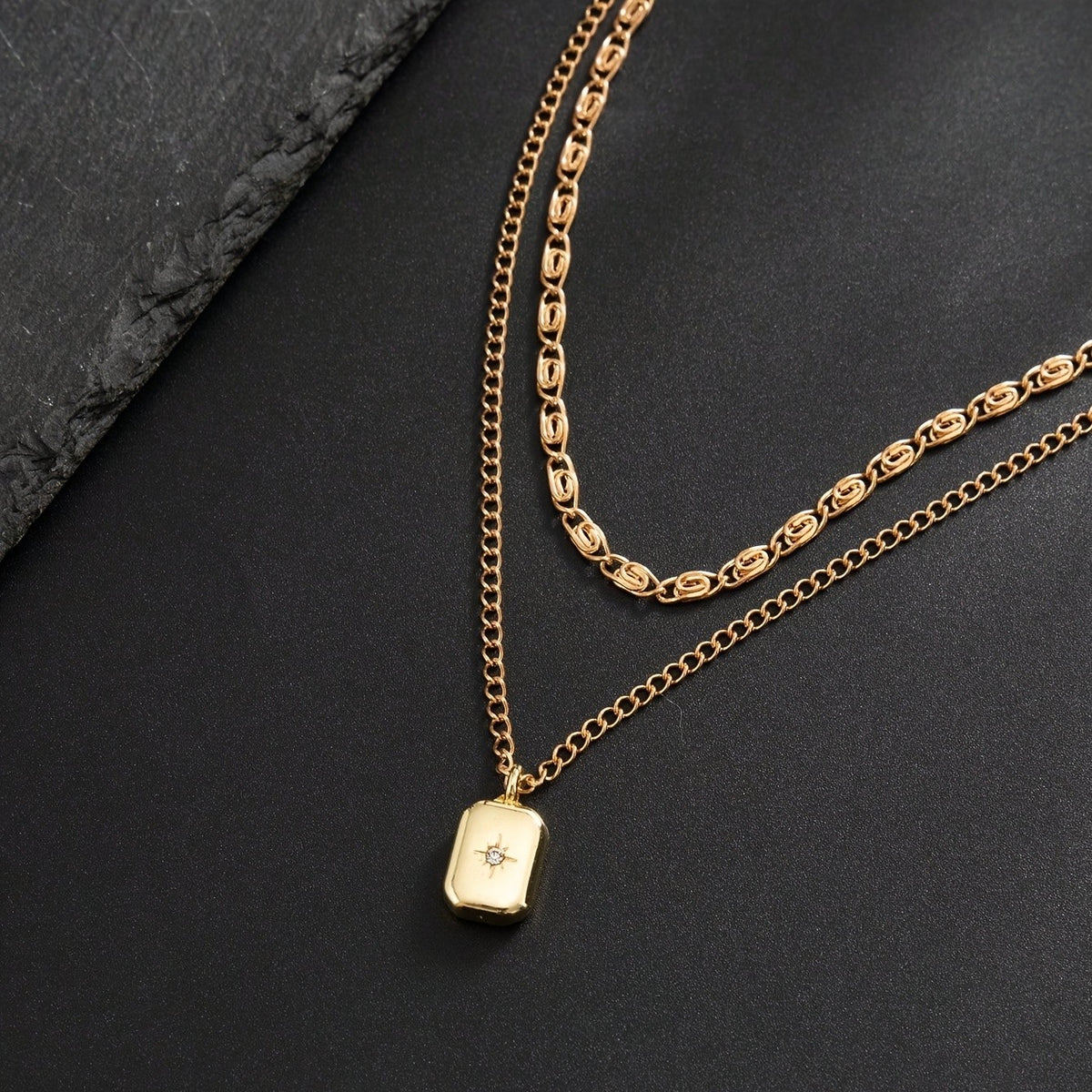 2pc Dainty Layered Chain Necklace Set