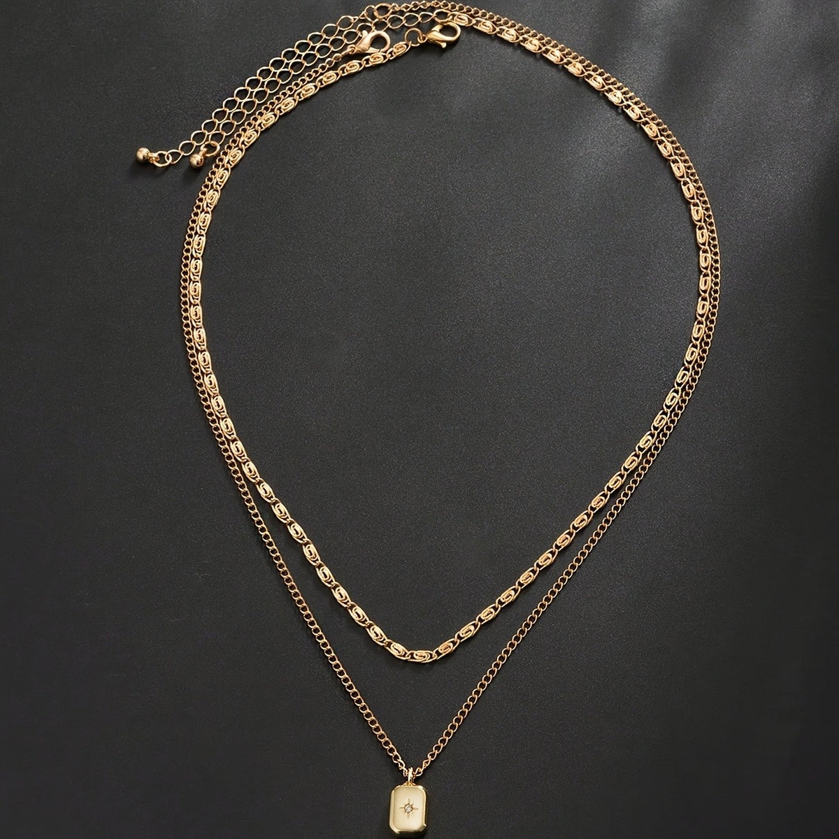 2pc Dainty Layered Chain Necklace Set