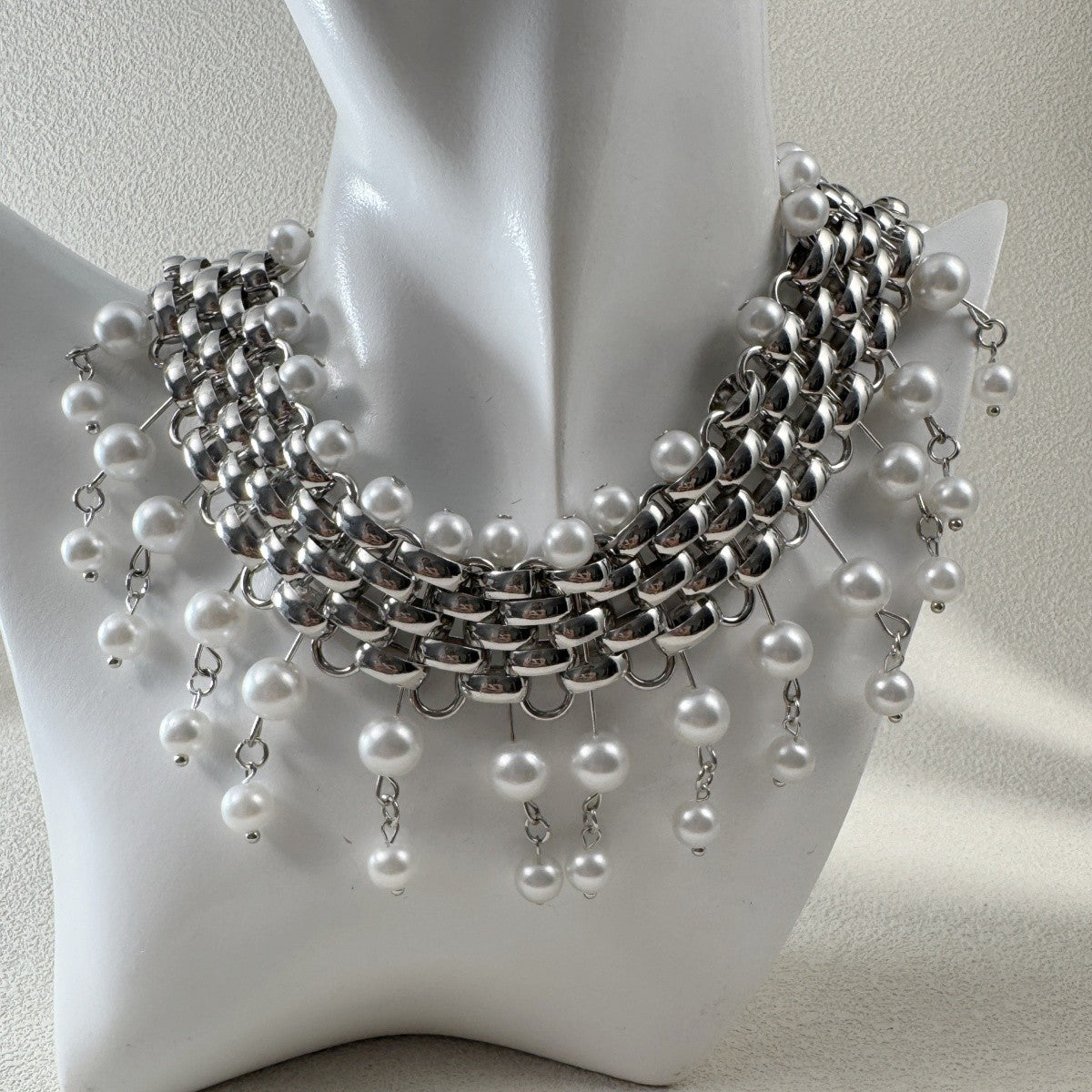 Vintage Chunky Pearl Statement Necklace