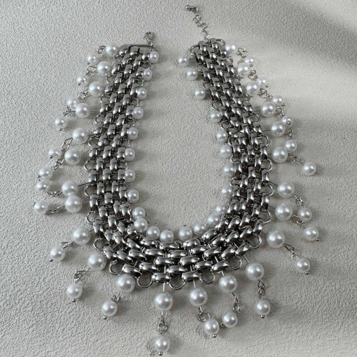 Vintage Chunky Pearl Statement Necklace