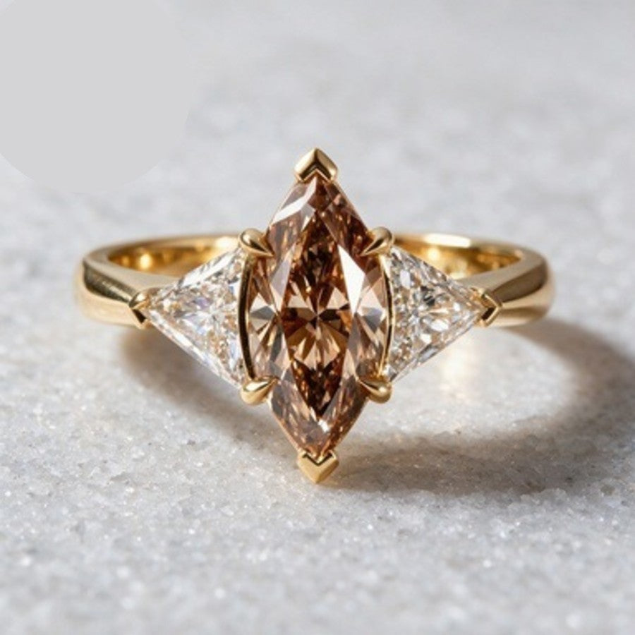 Classy Champagne Marquise Zirconia Ring