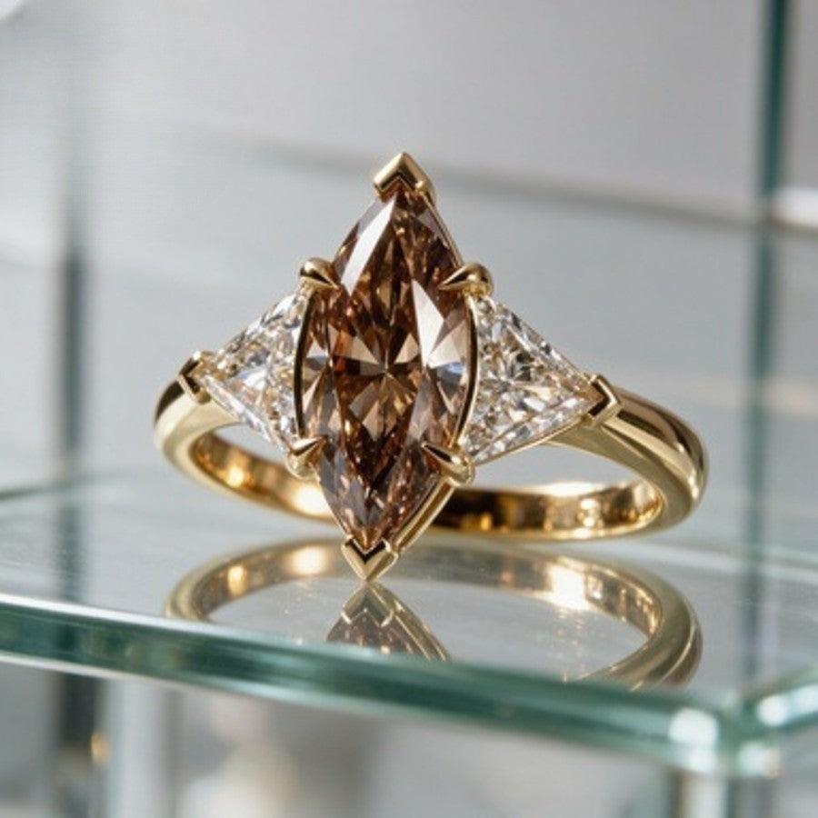 Classy Champagne Marquise Zirconia Ring