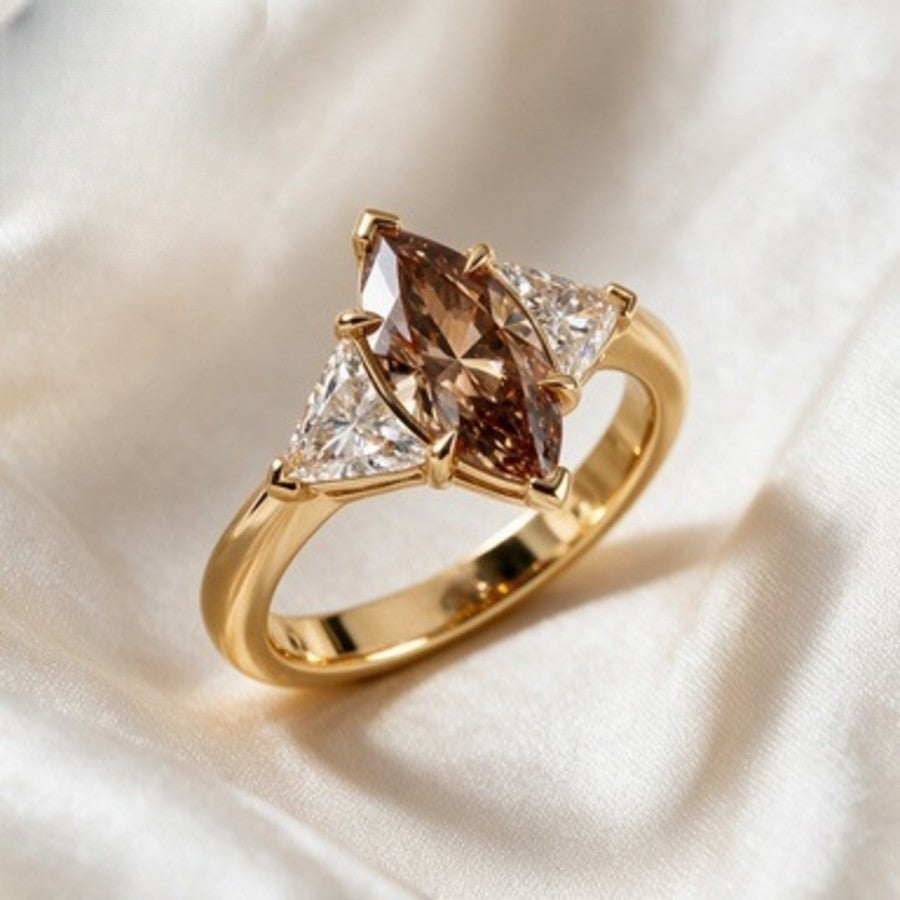 Classy Champagne Marquise Zirconia Ring