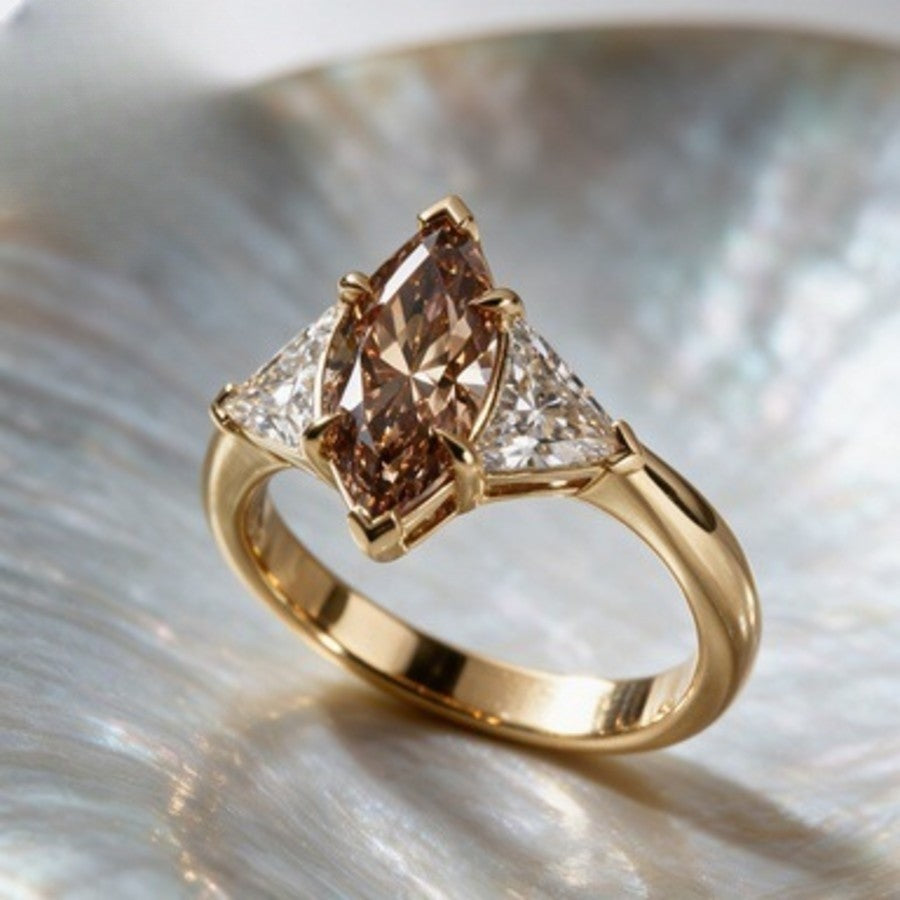 Classy Champagne Marquise Zirconia Ring