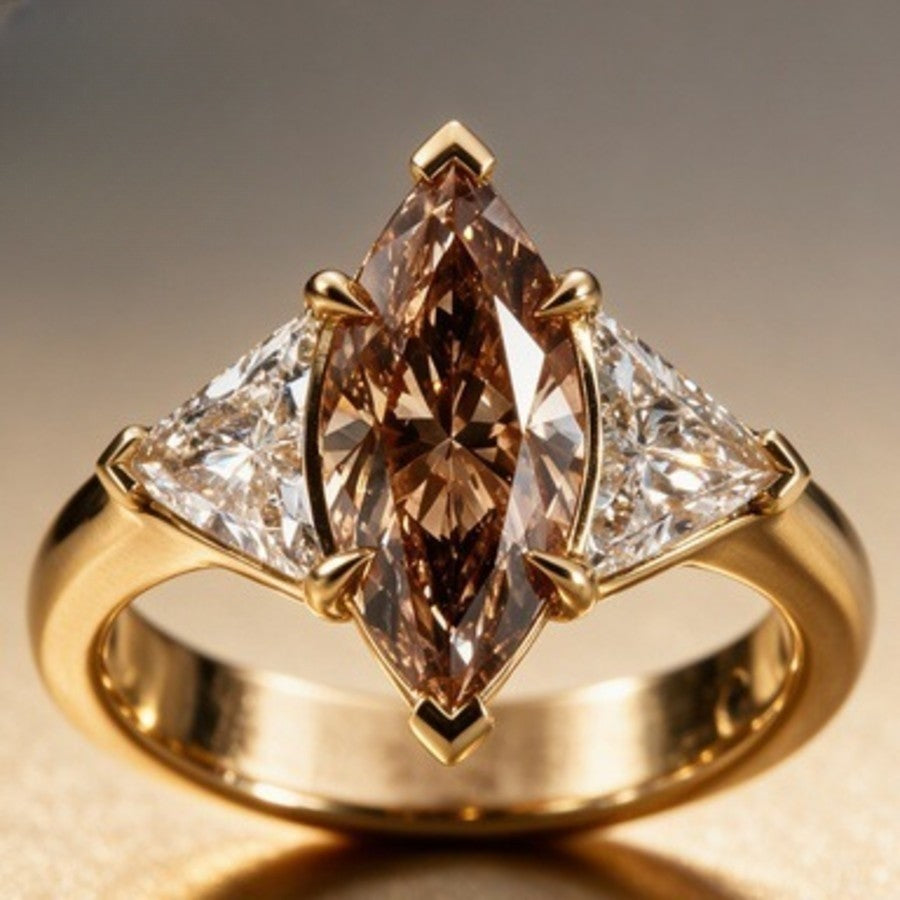 Classy Champagne Marquise Zirconia Ring