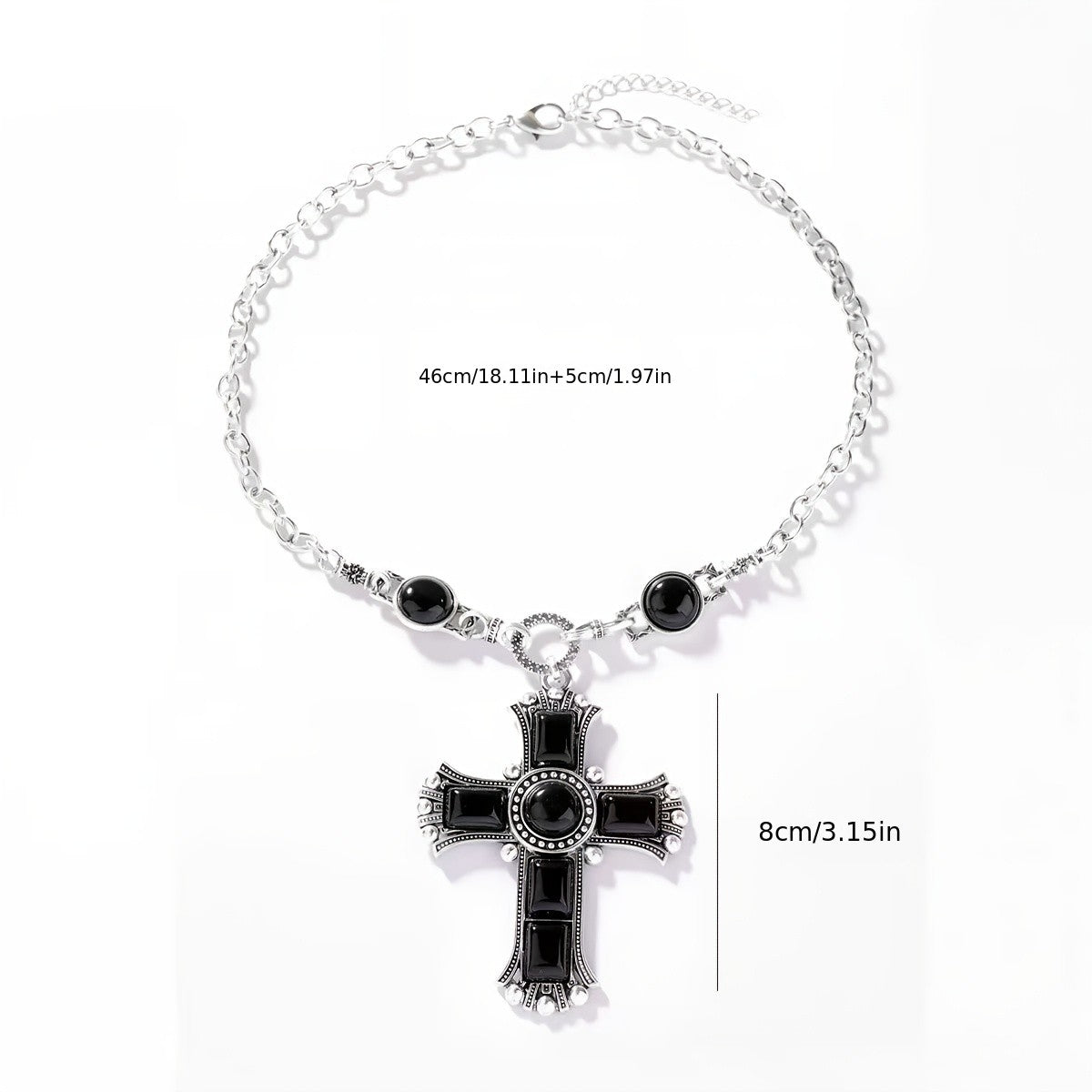 Boho Faux Turquoise Cross Necklace