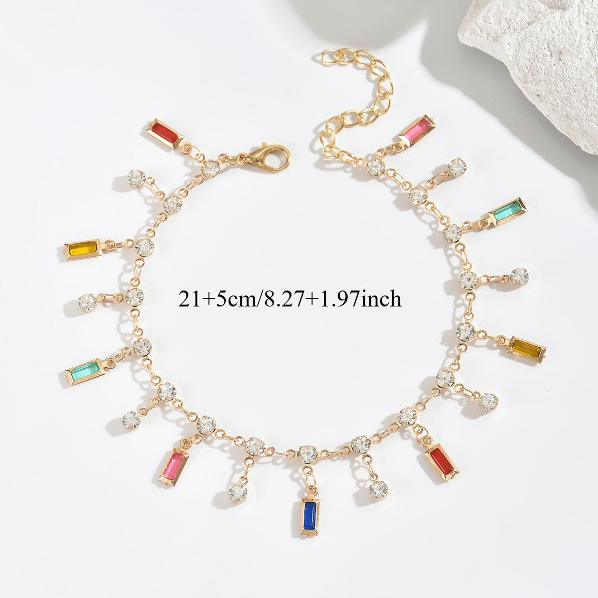 Boho Multicolor Rectangle Anklet