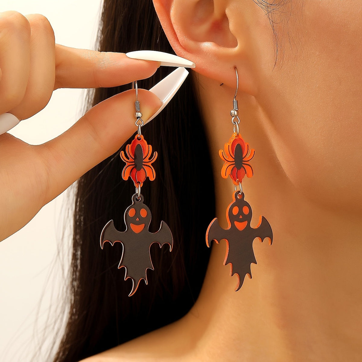 Gothic Spider Bat Dangle Earrings