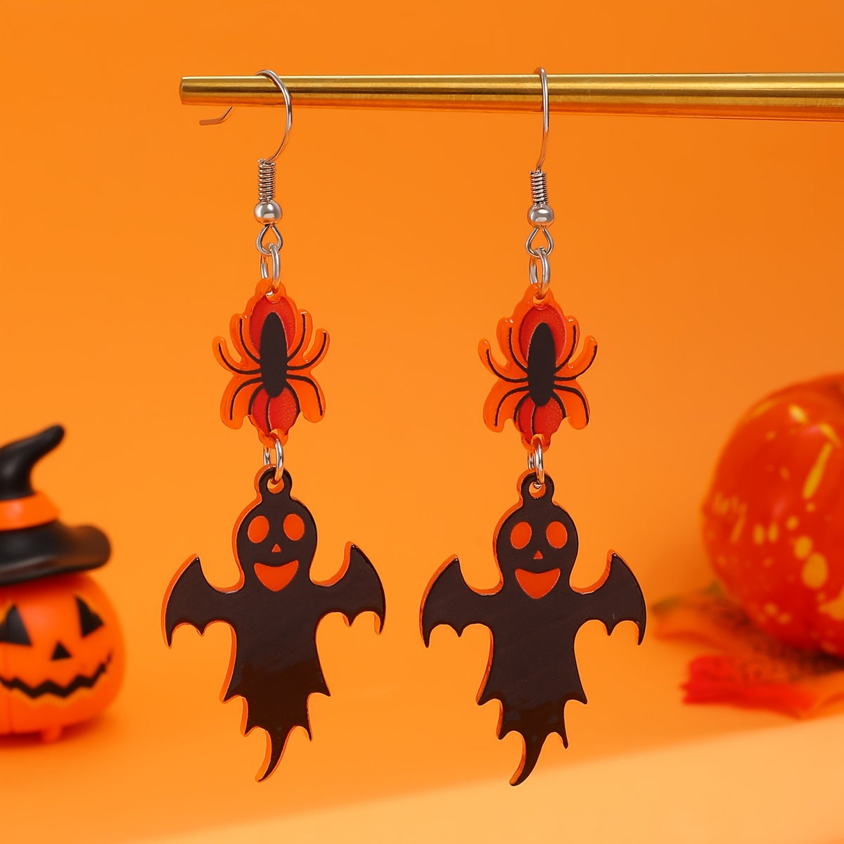 Gothic Spider Bat Dangle Earrings