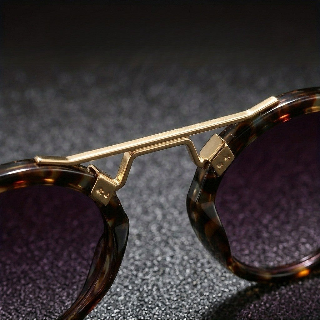 Retro Tortoise Round Sunglasses