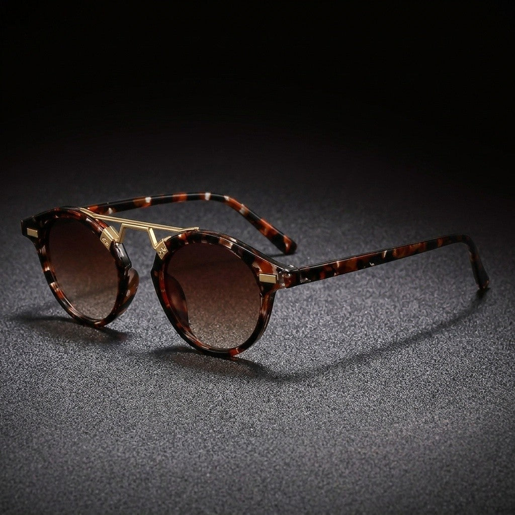 Retro Tortoise Round Sunglasses