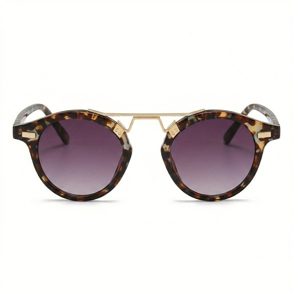 Retro Tortoise Round Sunglasses