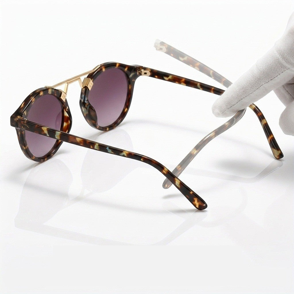 Retro Tortoise Round Sunglasses