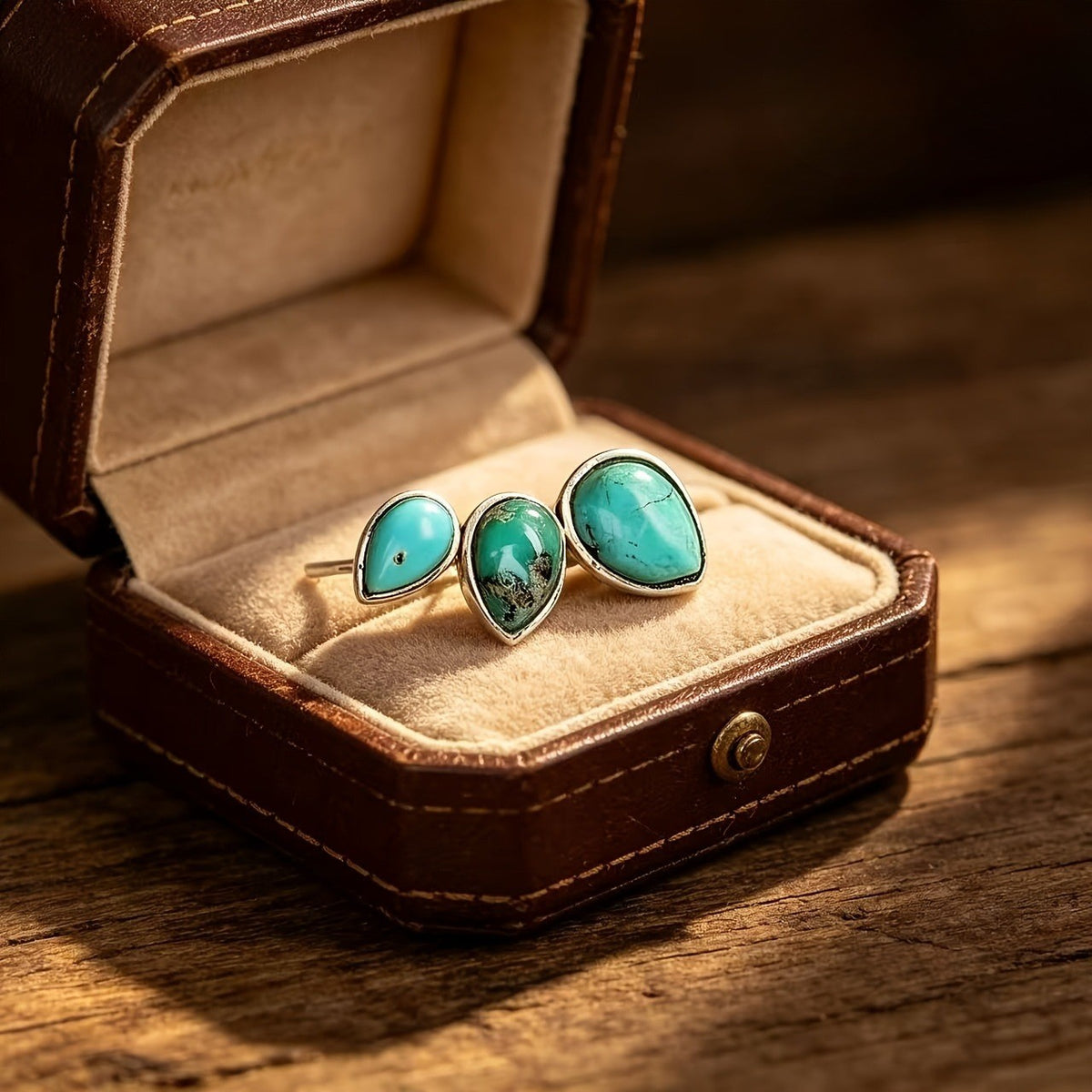 Boho Turquoise Leaf Earrings