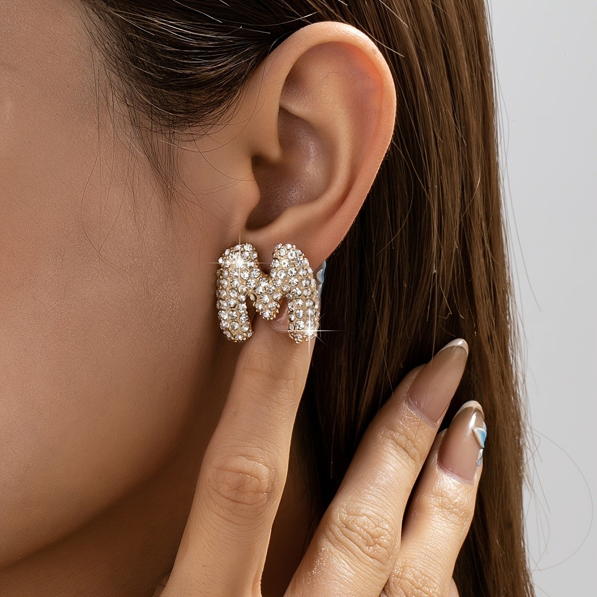 Classy Sparkling Initial Letter Earrings