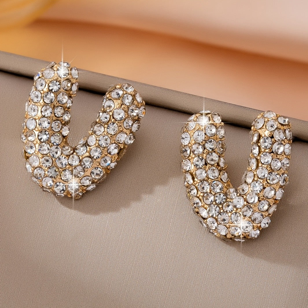 Classy Sparkling Initial Letter Earrings