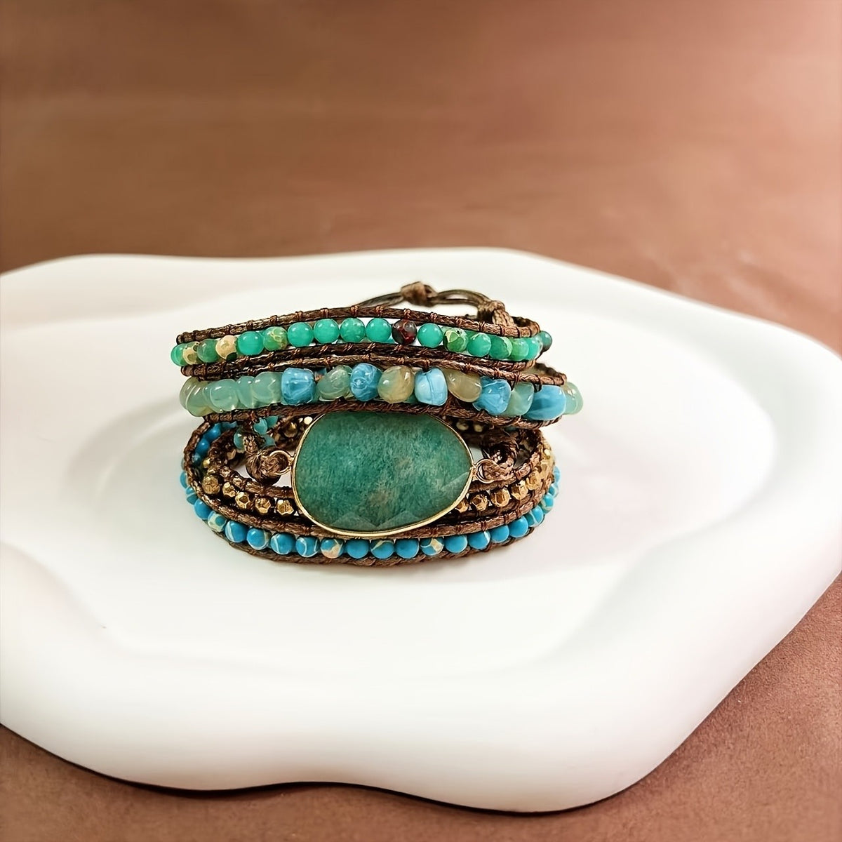 Boho Multi-Layer Natural Stone Wrap Bracelet