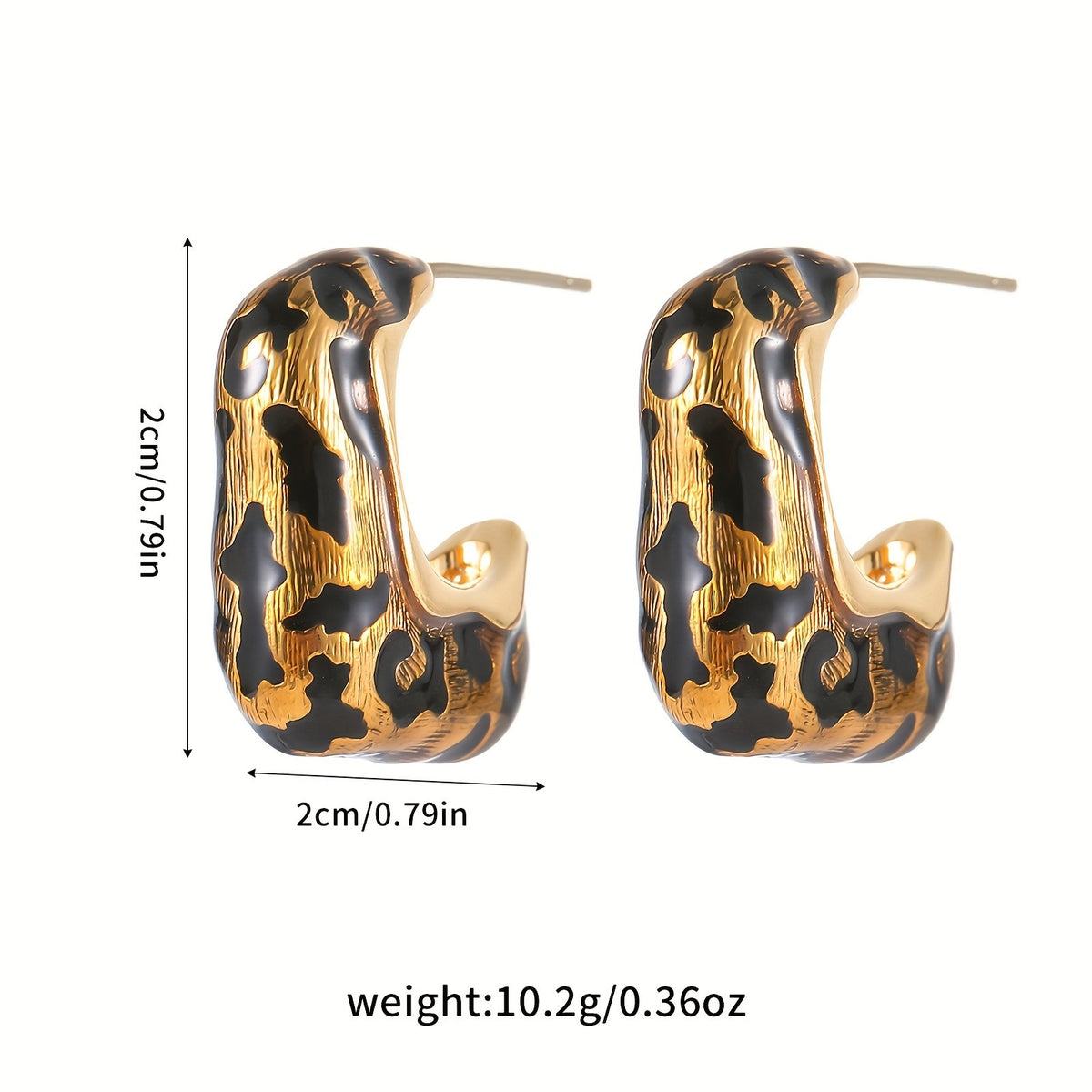 Vintage Leopard Print Sculptural Earrings