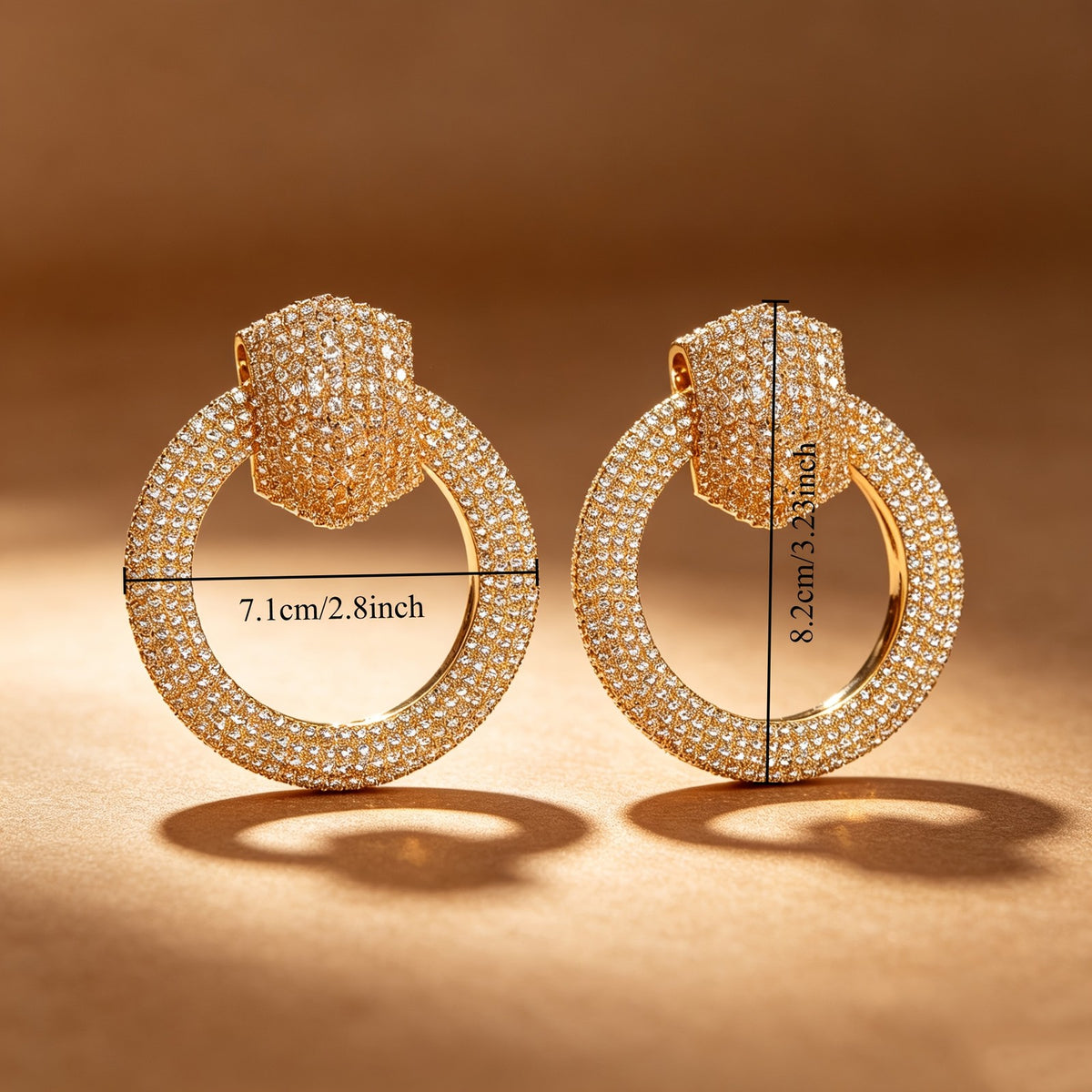 Classy Sparkling Geometric Hoop Earrings