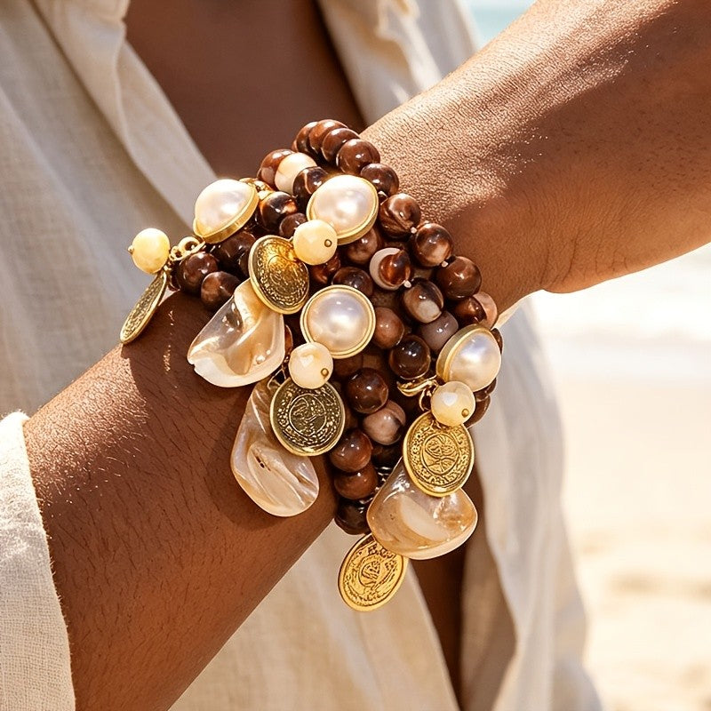 Vintage Boho Layered Bead Bracelet