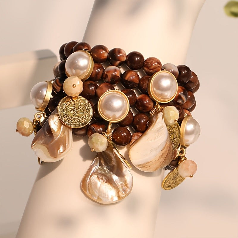 Vintage Boho Layered Bead Bracelet