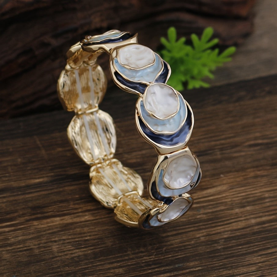 Boho Enamel Tiered Disc Bracelet