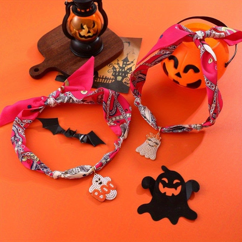 18k Cute Ghost Pearl Scarf Necklace
