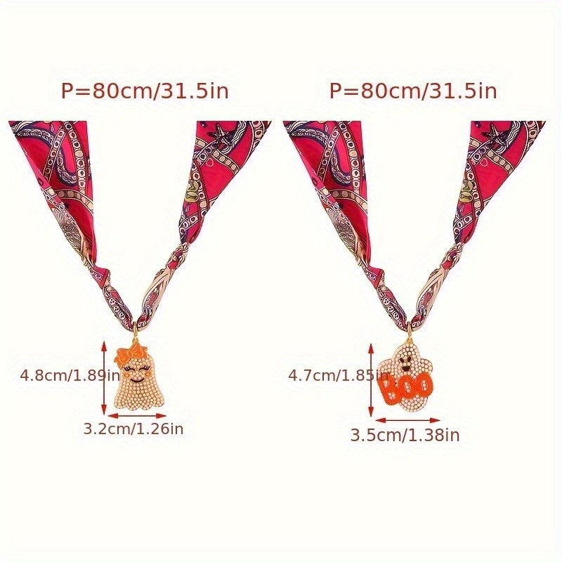 18k Cute Ghost Pearl Scarf Necklace