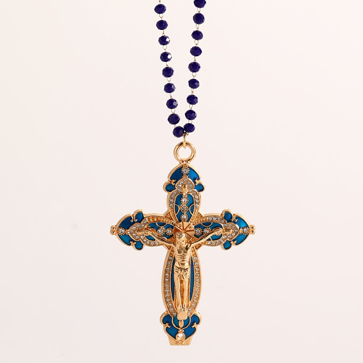 Vintage Inspired Enamel Cross Necklace