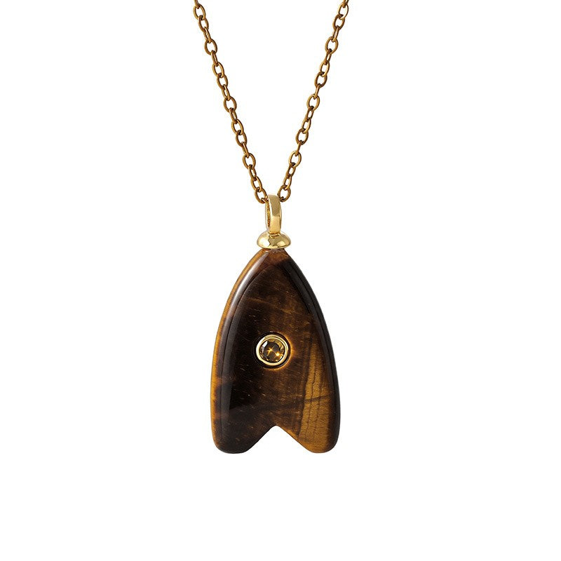 18k Dainty Natural Stone Arrow Necklace