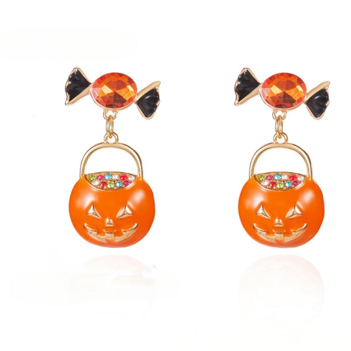 Cute Halloween Pumpkin Dangle Earrings