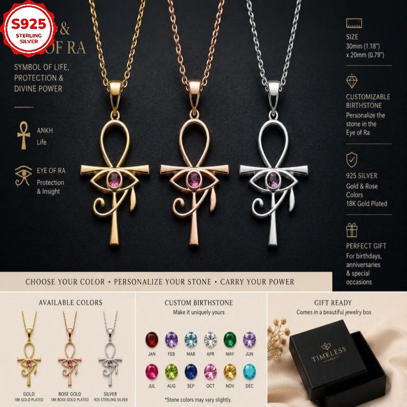 Dainty Eye of Ra Ankh Necklace
