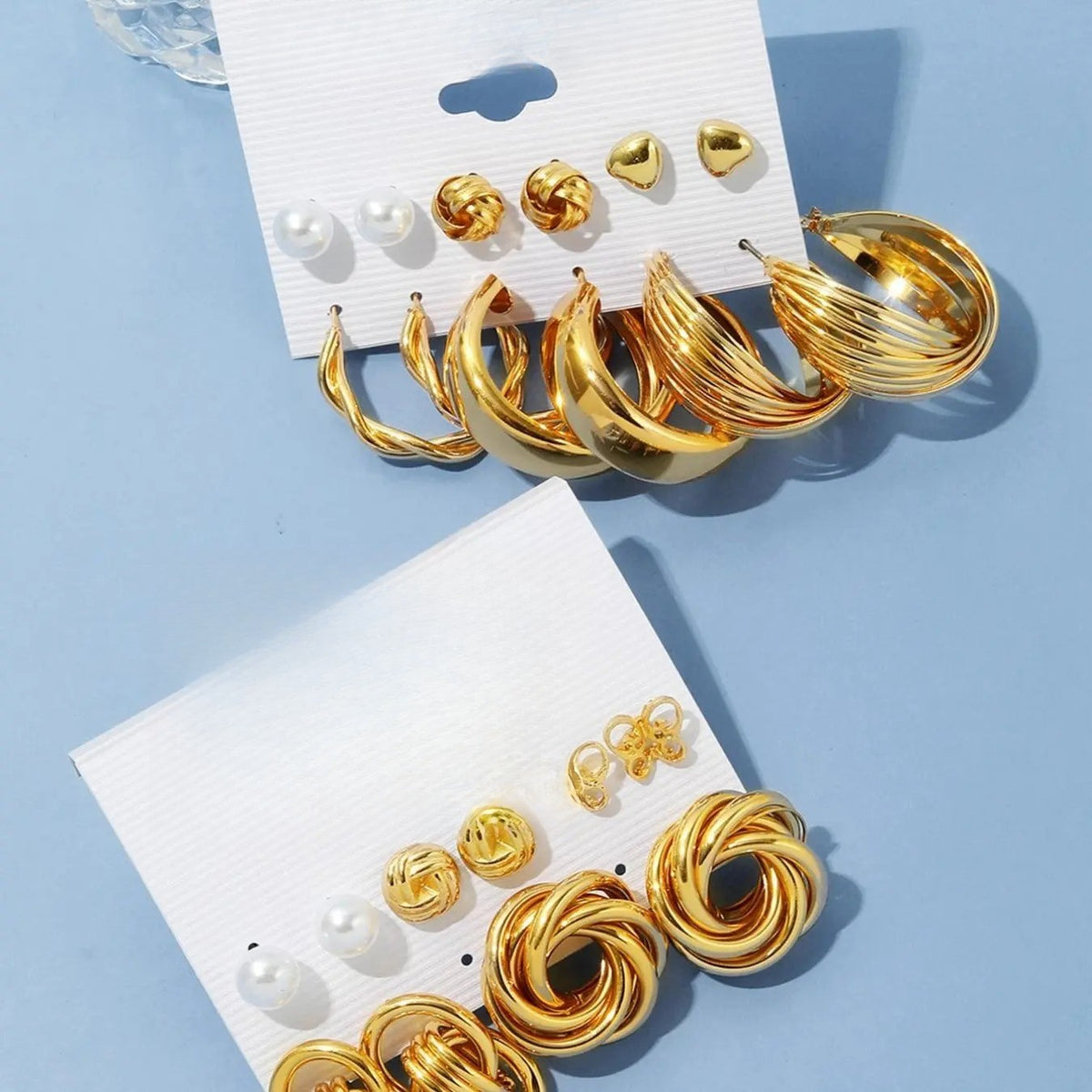 11pc Elegant Mixed Motif Stud Earring Set