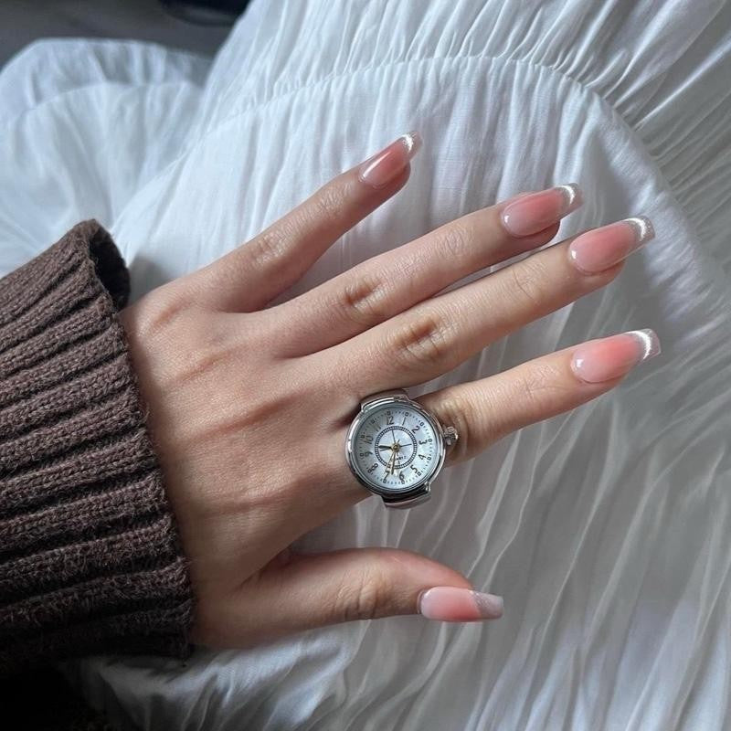 Adjustable Vintage Green Dial Watch Ring