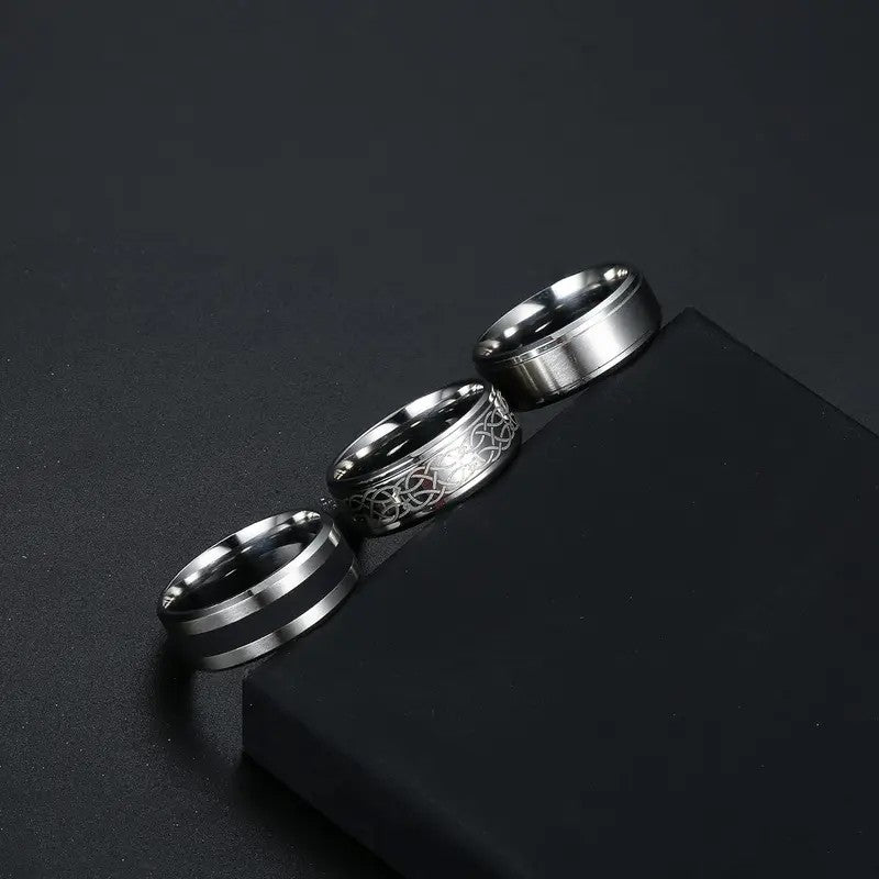 Vintage Gothic Celtic Knot Ring Set