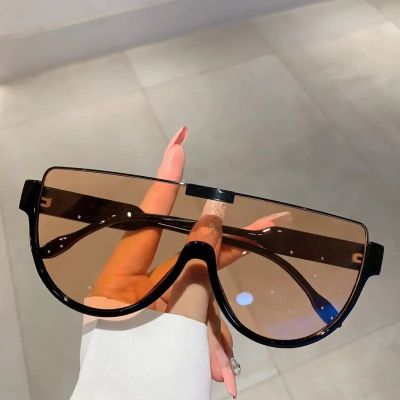 Elegant Oversized Shield Sunglasses